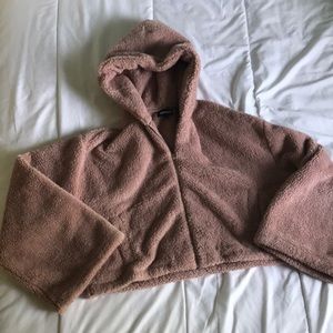 Express cropped mauve hoodie